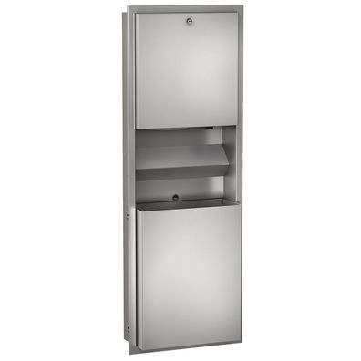 KWC AR Papier-Seifen-Handtuch-Kombi, RODAN, Edelstahl, 408x1145x169 mm, Unterputz