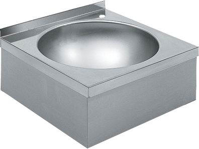 KWC AR Einzelwaschtisch, ANIMA, Edelstahl, 450x175x450 mm, m. Überl., m. Hahnl