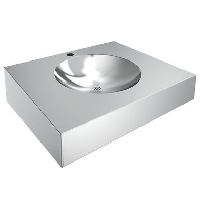 KWC AR Einzelwaschtisch, ANIMA, Edelstahl, 600x160x500 mm, nit Hahnloch