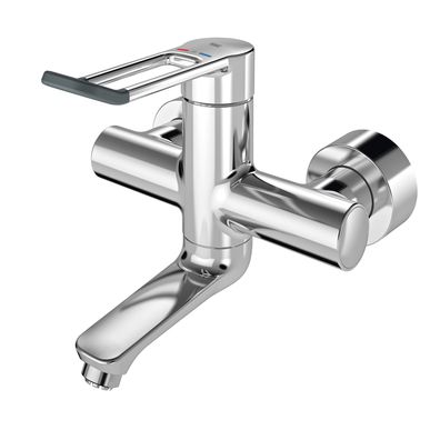 KWC AR Thermostat-Wandbatterie, F4, EHM, Schwenkauslauf, 200 mm, Hebel 148 mm