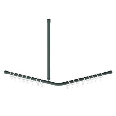 KWC AR Vorhangstange, Medcare, Edelstahl, grau, 800x600x800 mm, Ringe weiß