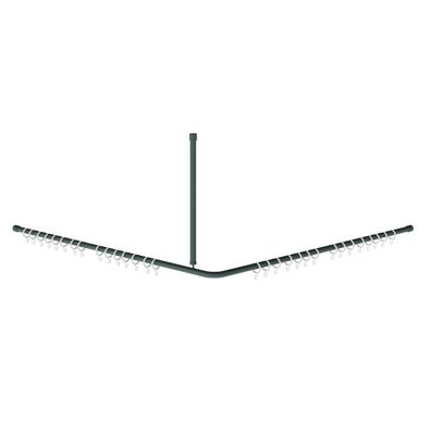 KWC AR Vorhangstange, Medcare, Edelstahl, grau, 1500x600x1500 mm, Ringe weiß