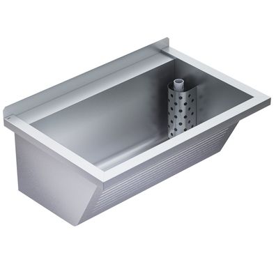 KWC AR Waschtrog, SIRIUS, Edelstahl, 750x354x500 mm, Ablauf rechts