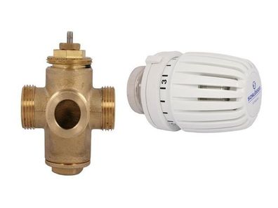 JS Dreiwege-thermostatventil-set HK-ANSCHL. LI.,3x3/4"AG, YMMETR