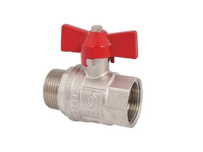 JS Kugelhahn, OLLER DURCHG., N15 AGxIG1/2",58MM, LUEG-GR. ROT, ERN