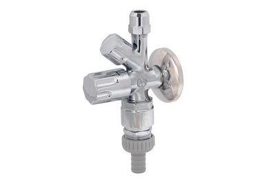 JS KOMBI-ECKVENTIL, Elbstdichtend RB, V, Esigngriff,1/2", OL. CHROM