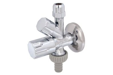 JS KOMBI-ECKVENTIL, Elbstdichtend SV, Esigngriff,1/2", OL. Verchromt