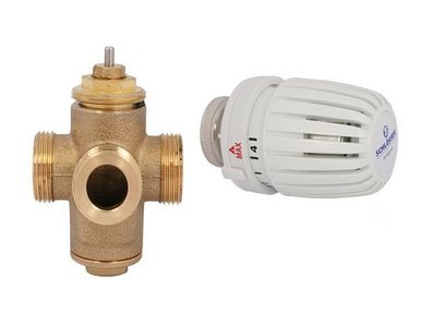 JS Dreiwege-thermostatventil-set HK-ANSCHL. RE.,3x3/4"AG, YMMETR