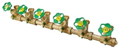 JS ATV-VERTEILER, STEIG. Spindel 6-FACH, N25, ING. 1", B.A. 1 1/4"