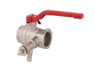 JS Kugelhahn, IT Entleerung, N20 IGxIG3/4",60MM, TAHLGR. ROT, ERNI