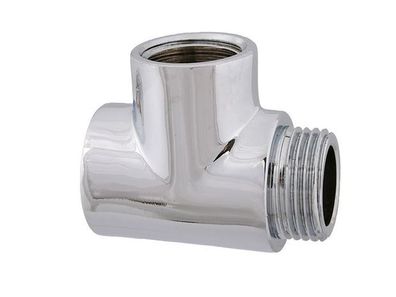 Schlösser Armaturen MS-T-STUECK DN15, 1/2" AGxIGxIG, Messing Verchromt
