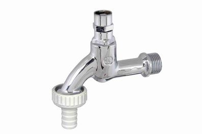 JS Auslaufventil MIT Schlauchver. Steckschl.-ot,1/2", OLIERT CHROM