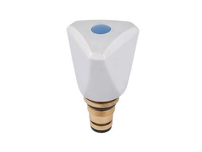 JS Sanitaer-ot M. Rueckschlagkegel 3-KT.-GRIFF BLAU, N15,1/2", OL. CR