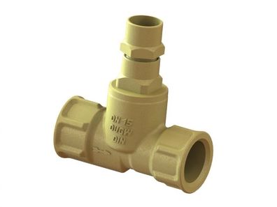 JS Durchgangsventil, Uffenanschl. O.E., T. SP., Teckschl., N15, G1/2