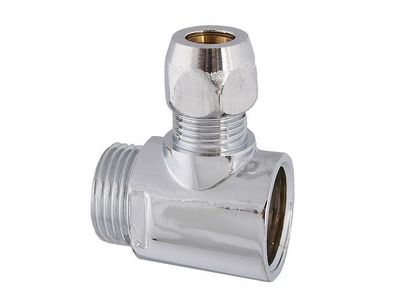 JS T-STUECK M. 1 Quetschverschr. DN10, GxAG 1/2",3/8"x10MM, ERCHR