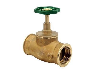 JS Durchgangsventil, Uffenanschl. O. ENTL., TEIG. Spindel, N50, G 2"