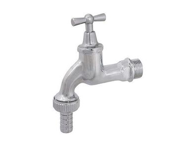 JS Auslaufventil MIT METALL-SV KNEBEL-OT, CHWER,1/2", OL. CHROM