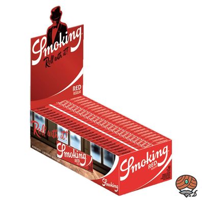 Smoking Red Regular Size Papers - 1 Box mit 50 Heften à 60 Blättchen