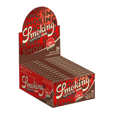 Smoking Supreme Brown King Size Papers mit Tips - 24 Hefte à 34 Blättchen + Tips