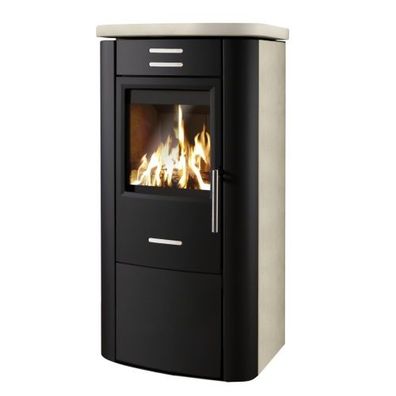 Koppe Baro II Kaminofen 8 kW Massivguss Schwarz mit Limestone