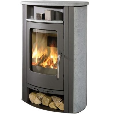 Koppe Caron Aqua II Wasser Kaminofen 10 kW Serpentinstein Gussgrau
