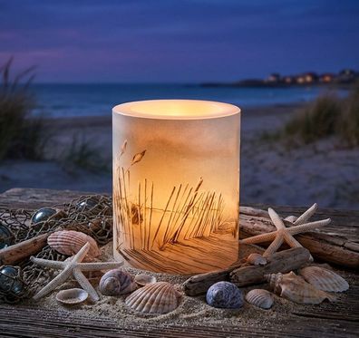 Romantisches Windlicht mit Strandmotiven