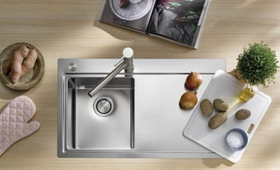 Einbauspüle Corno Ora, Spüle, Edelstahl, Becken links