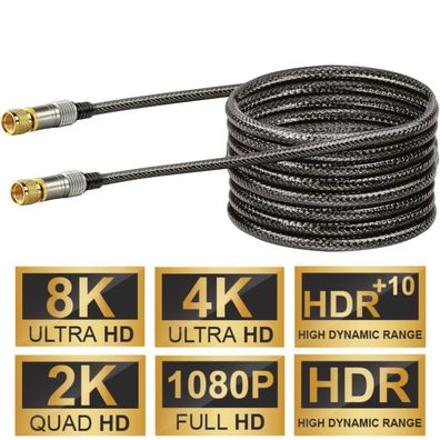 Schwaiger 10m Sat-Kabel 110dB 8K 4K HD TV Antennen-Kabel F-Stecker Koaxial Koax