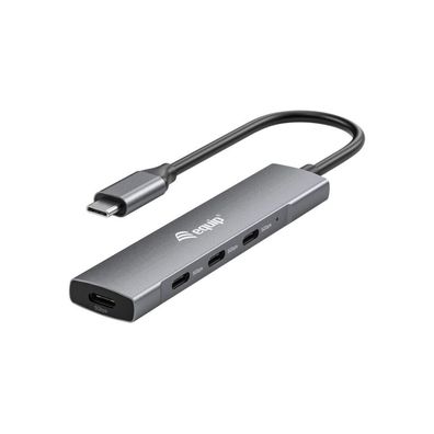 Equip USB-Hub 4-Port 3.2/C->4x3.0, ohne Netzteil grau