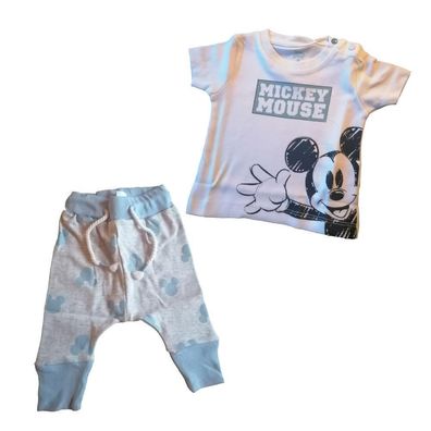 Baby Set Kurzarm- Shirt & lange Hose, mit Mickey Mouse Motiv - Größe: 68