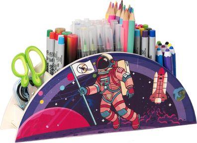 WAGOMA Stiftehalter Kinder [5 Fächer] Robuster Schreibtisch Organizer aus Holz