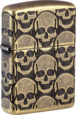 Zippo Feuerzeug Skulls Armor Case Messing 540 Gravur