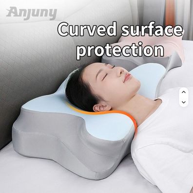 Anjuny Orthopädisches Schmetterlings-Nackenkissen Memory Foam Schmerzlinderung