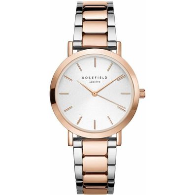 The Tribeca White Sunray Steel Silver Rose Gold Duo TWSSRG-T64