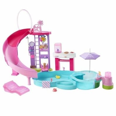 Barbie Traumpool Spielset mit Rutsche und schäumendem Whirlpool