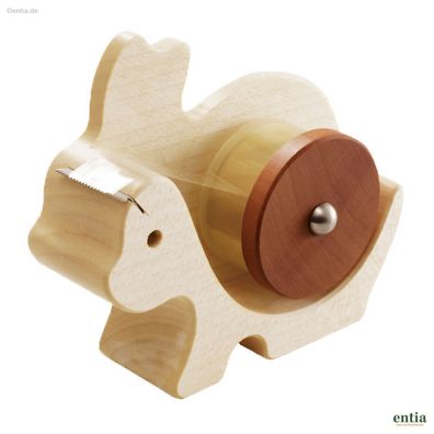 Hoppy Klebefilmabroller – Hase aus Ahorn & Birnbaum Holz