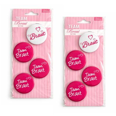 2x Team Braut JGA Buttons JGA Accessoires Frauen Anstecker Junggesellinnenabschied