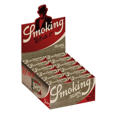 Box Smoking Rolls Organic Papers - 24 Rollen Zigarettenpapier à 4 m