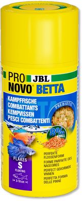 JBL ProNovo Betta Flakes S 100ml Futter für Fadenfische Makropoden Kampffische