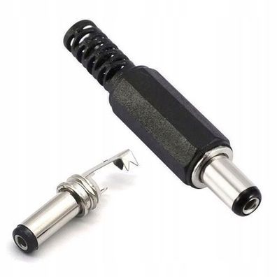 Rosfix DC-Buchse 5,5/2,1 mm – Lötanschluss für Kabel | Metall, 9 mm Pin