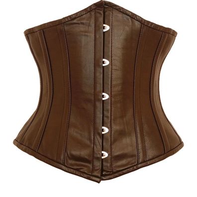 Unterbrust Korsett schwarz Echtleder Stahlstäbchen Corsage Underbrust Leather Corset