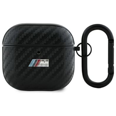 Hülle Case AirPods 4 BMW Tricolor Carbon-Look schwarz