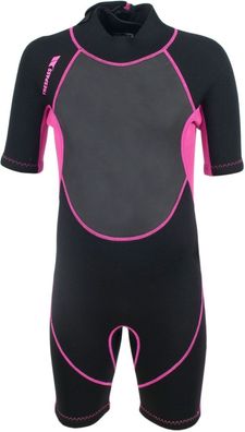 Trespass Kinder Badeeinteiler Astor - Kids 3Mm Short Wetsuit Black / Passion Pink