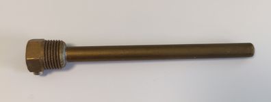 Messing Tauchhülse / Schutzrohr L=135 mm Ø 11 mm AG 1/2 Zoll DN 15 SW 21