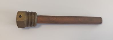 Messing Tauchhülse / Schutzrohr L=115 mm Ø 11 mm AG 1/2 Zoll SW 21