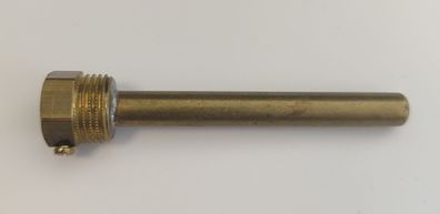 Messing Tauchhülse / Schutzrohr L=110 Ø 11 mm AG 1/2 Zoll SW 21