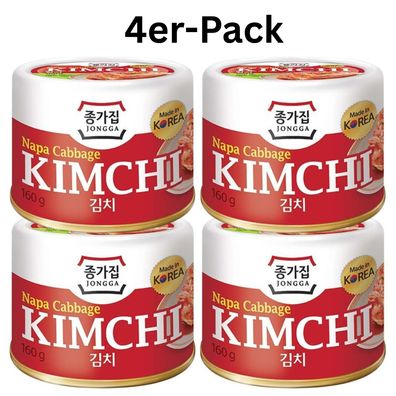 4er-Pack Jongga Napa Cabbage Kimchi Chinakohl 160g