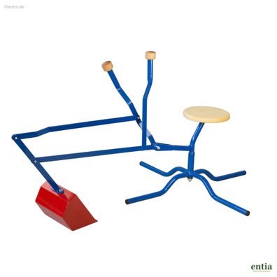 Robuster Sandbagger mit Standfuß und Holzsitz