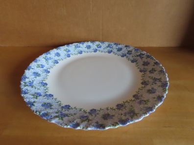 Tortenplatte Servierplatte Kuchenplatte Pizzateller mit blauen Blumen ca. 27 cm Ø