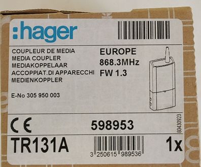 Hager TR131A Medienkoppler Europe 868.3 MHZ FW 1.3 598953 KNX